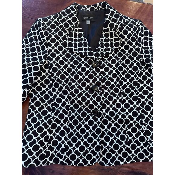 EVAN PICONE BLACK LABEL WOMEN'S BLACK & WHITE BLAZER SIZE 14 - Picture 6 of 15